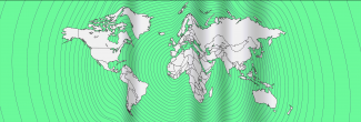 Waves ripple through a map of the world