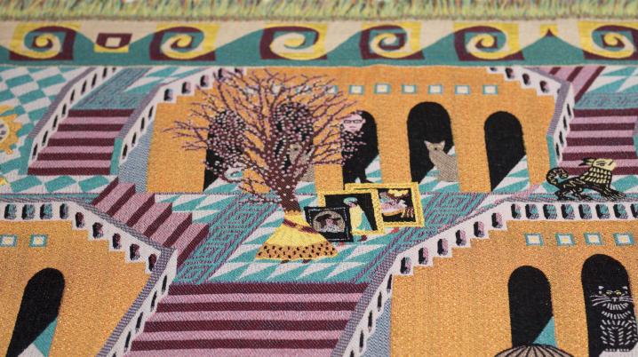 Tommy de Lange; detail of tapestry ‘The cat, the herring, and more tall tales from the Neva’ by Koen Taselaar. Photo: Tommy de Lange