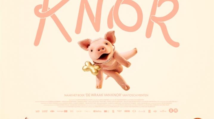 Girl surrounded by people throwing piglet in the air