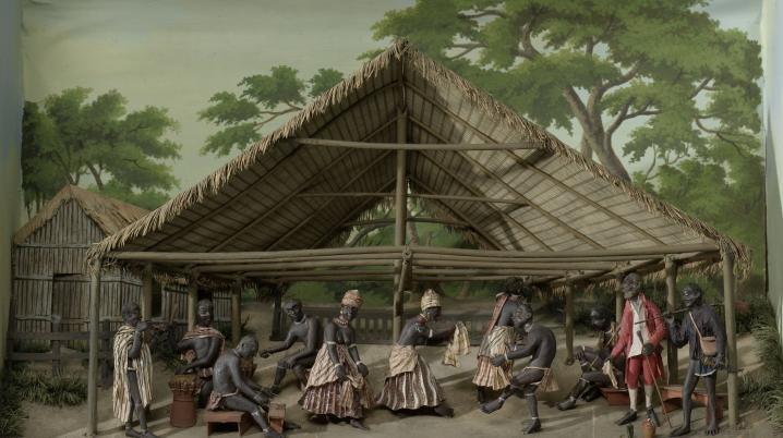 Diorama van een slavendans, Gerrit Schouten, 1830